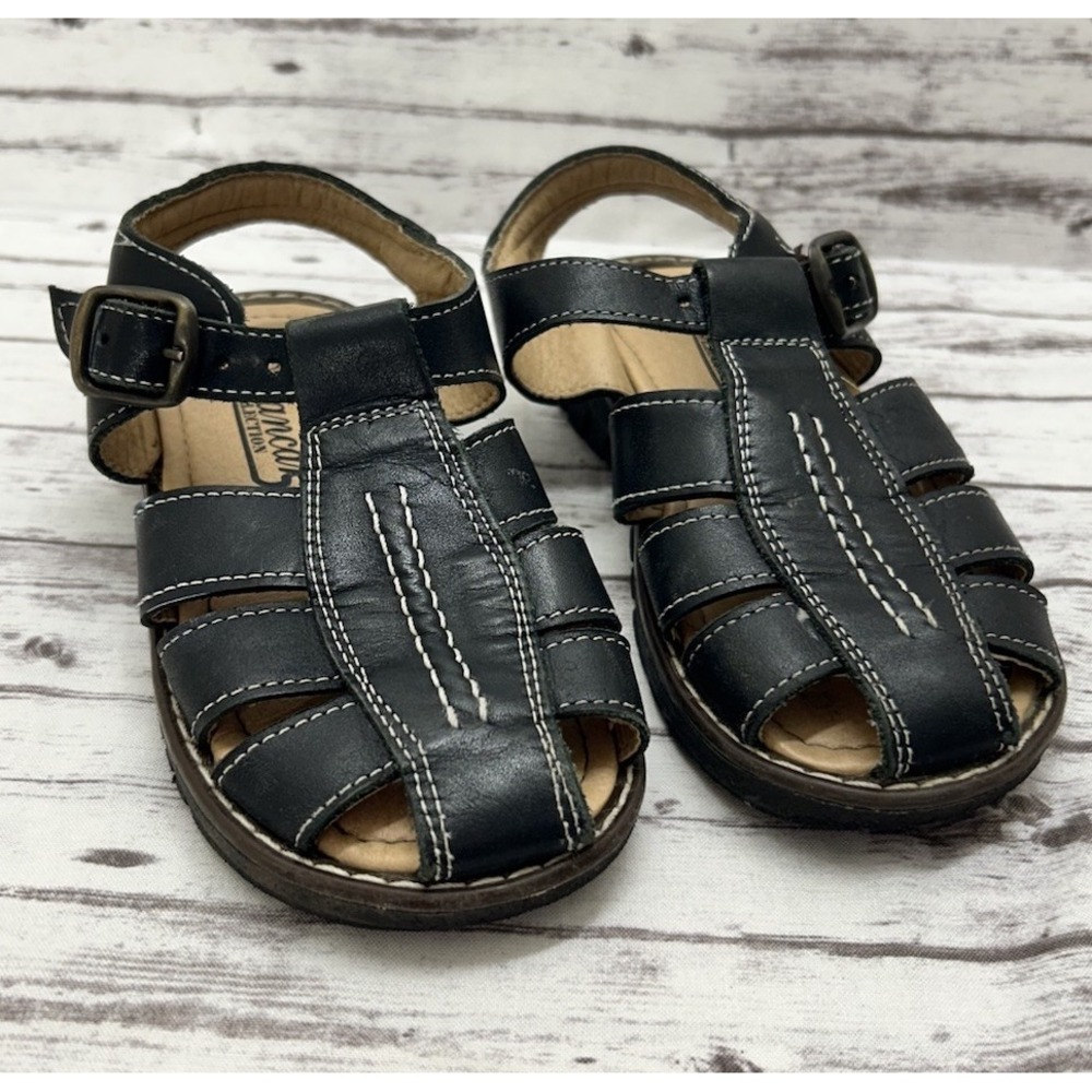 Boys Leather Sandals Navy Blue Little Kid Size 9.5 US 16 MX